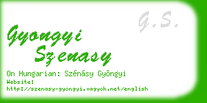 gyongyi szenasy business card