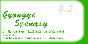 gyongyi szenasy business card